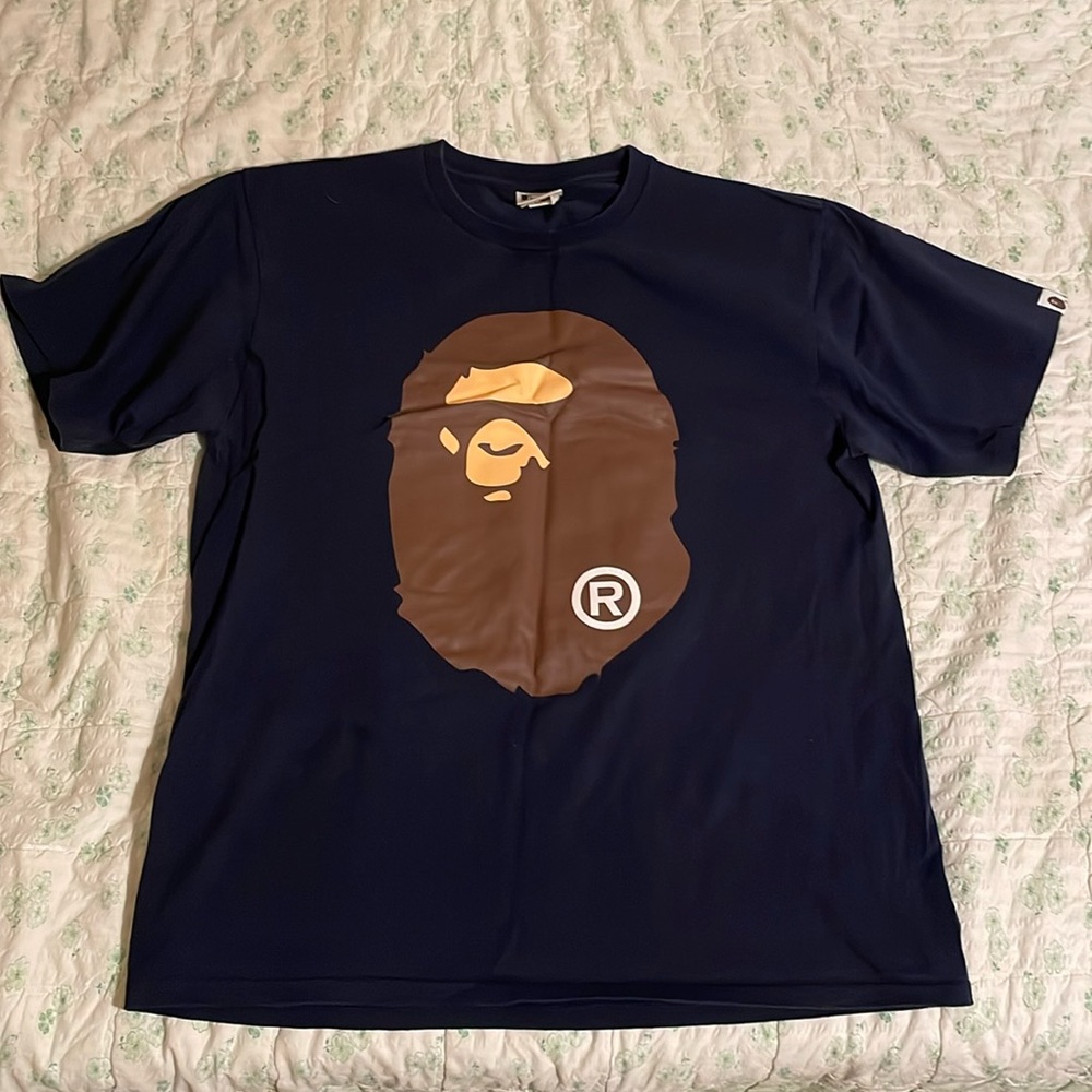 Bape Ape Head navy Tee